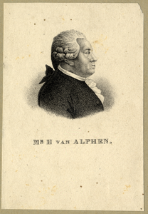103862 Portret van Hieronymus van Alphen, geboren 1746, procureur-generaal, dichter, overleden 1803. Borstbeeld rechts, ...